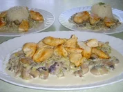 Hühnerfilet auf Rahmlauch mit Champignons - Rezept