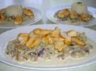 Hühnerfilet auf Rahmlauch mit Champignons - Rezept