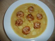 Cremige Kartoffelsuppe mit Scampis - Rezept