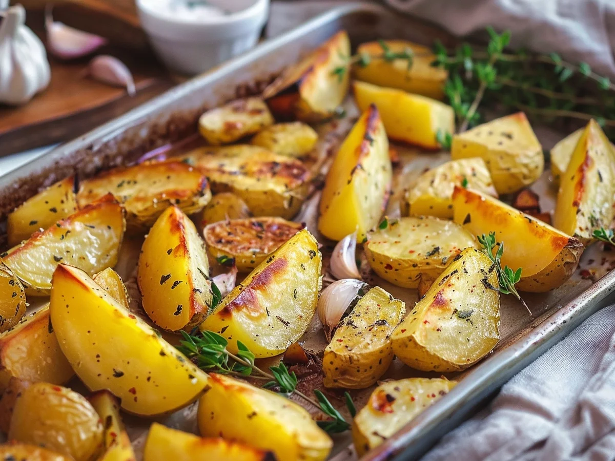 Gebackene Kartoffelspalten mit Thymian oder Rosmarin - Rezept - Bild Nr. 17106