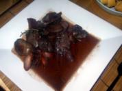 Geflügelleber in Rotweinsauce - Rezept