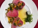Gebeizter Tunfisch in Orangen-Kapernsoße - Rezept
