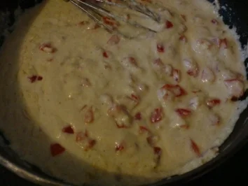 Spaghetti mit Käsesoße und Kräutertomaten - Rezept