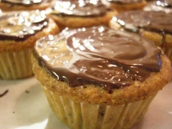 Muffins: Banane Schoko mit Nougatkern - Rezept