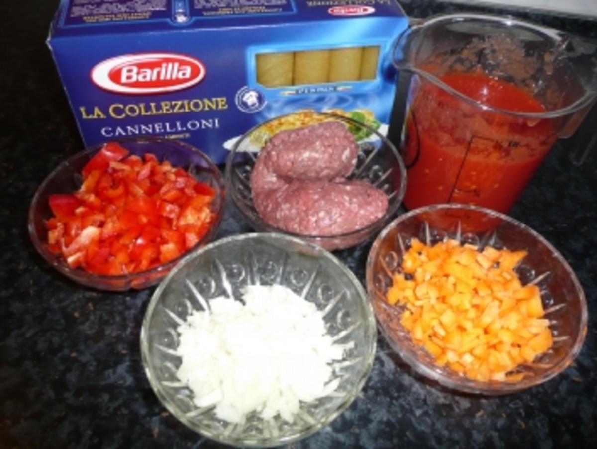 Cannelloni  gefüllt mit Gemüse und Hack - Rezept - Bild Nr. 3