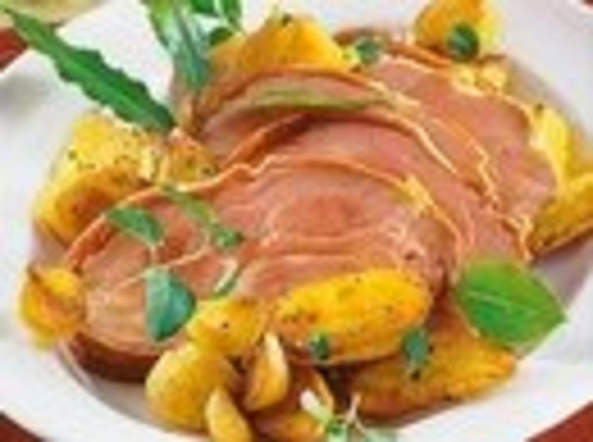 Italienischer Schweinebraten in Parmaschinken - Rezept