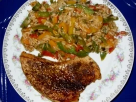 Putenschnitzel natur mit feurigem Gemüsereis - Rezept - Bild Nr. 2