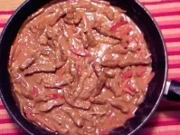 Rezept: Hähnchen in scharfer Erdnusssoße Hähnchen in scharfer Erdnusssoße - Rezept