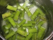 amüsierte Schollenröllchen trifft grünen Spargel an Gorgonzola Sauce - Rezept