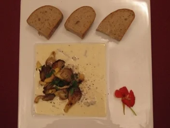 Rezept: Austernpilze auf Gorgonzolasoße Austernpilze auf Gorgonzolasoße - Rezept