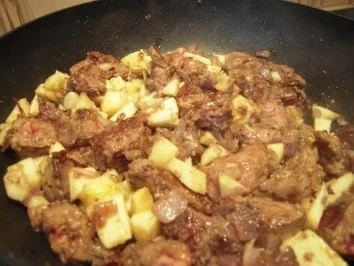 Rezept: Gebratene Putenleber mit Feldsalat und Bandnudeln Bild Nr. 4 Gebratene Putenleber mit Feldsalat und Bandnudeln - Rezept - Bild Nr. 4