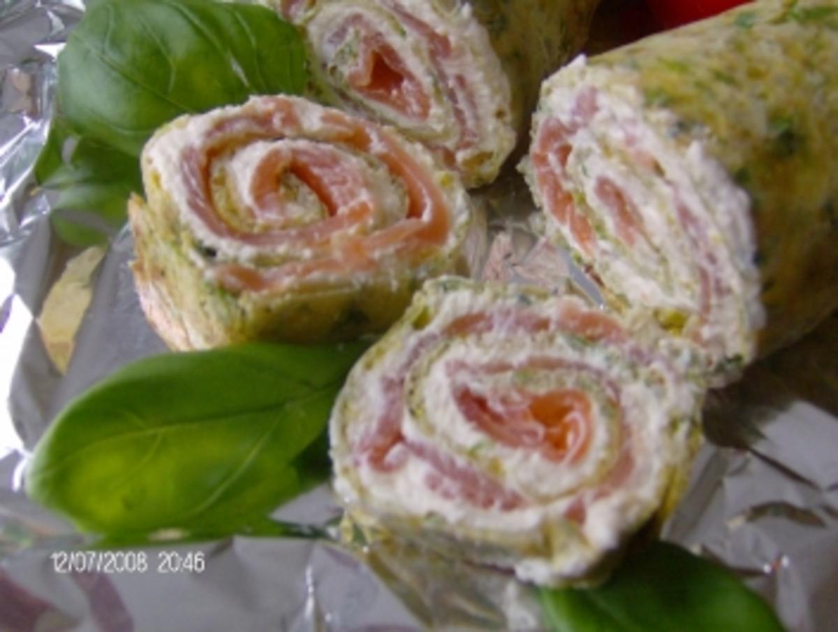 Bilder für Bunte Lachs-Frischkäse-Rolle - Rezept