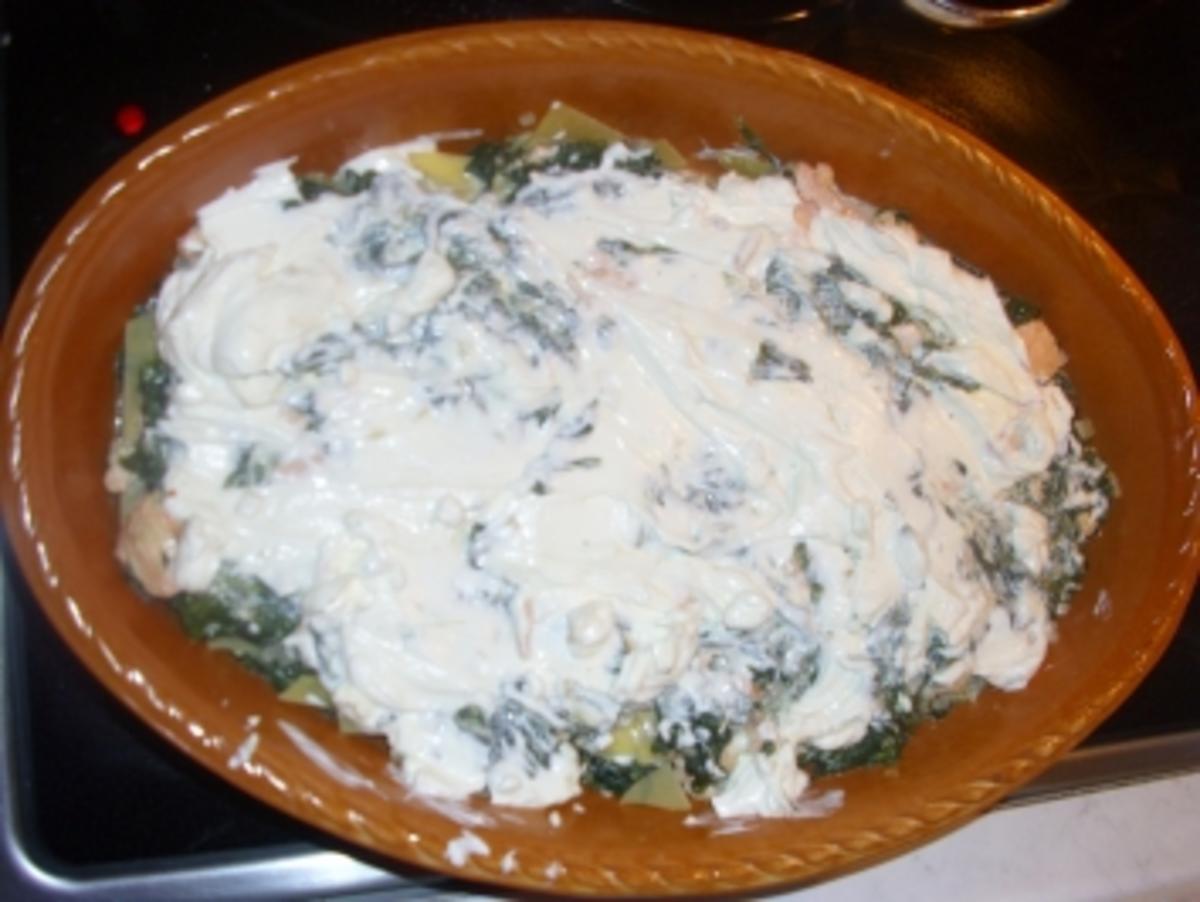 Spinat-Lachs-Schafskäse-Lasagne - Rezept - Bild Nr. 2