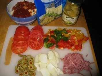 Rezept: Pizza auf MEINE ART 2 Stück / saftig Pizza auf MEINE ART 2 Stück / saftig - Rezept