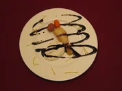 Dialog von Abate-Birnen und Ricotta mit einer Veloute von Balsamicocreme - Rezept