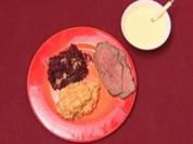 Roastbeef mit Kartoffelpüree und Rotkohl (Harry Schmidt) - Rezept