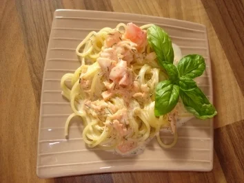 Pasta mit Lachs-Mascarpone - Rezept