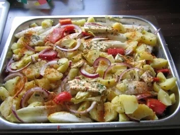 Chicoree mit Schafskäse überbacken - Rezept