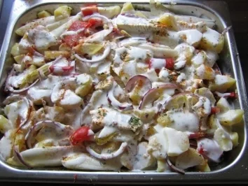 Chicoree mit Schafskäse überbacken - Rezept