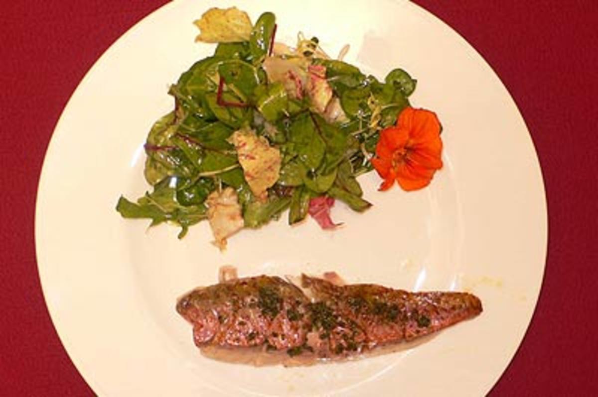 Rotbarbe auf kleinem Salat - Rezept