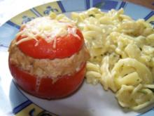 Überbackene Tomaten mit einer Hirtenkäsefüllüng - Rezept