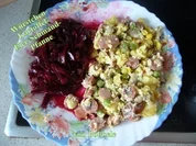 Hauptspeise: Würstchen-Kartoffel-Eier-Schmand-Pfanne - Rezept