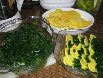 Rezept: Gorgonzola - Kartoffel - Spinat - Gratin Bild Nr. 2 Gorgonzola - Kartoffel - Spinat - Gratin - Rezept - Bild Nr. 2