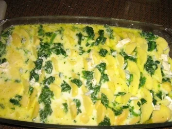 Rezept: Gorgonzola - Kartoffel - Spinat - Gratin Bild Nr. 4 Gorgonzola - Kartoffel - Spinat - Gratin - Rezept - Bild Nr. 4