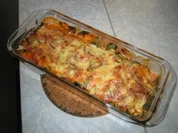 Gemüseauflauf mit Sahne-Tomatenmarksoße - Rezept