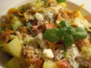 Streifen-Pesto-Gemüse mit Kartoffeln - Rezept