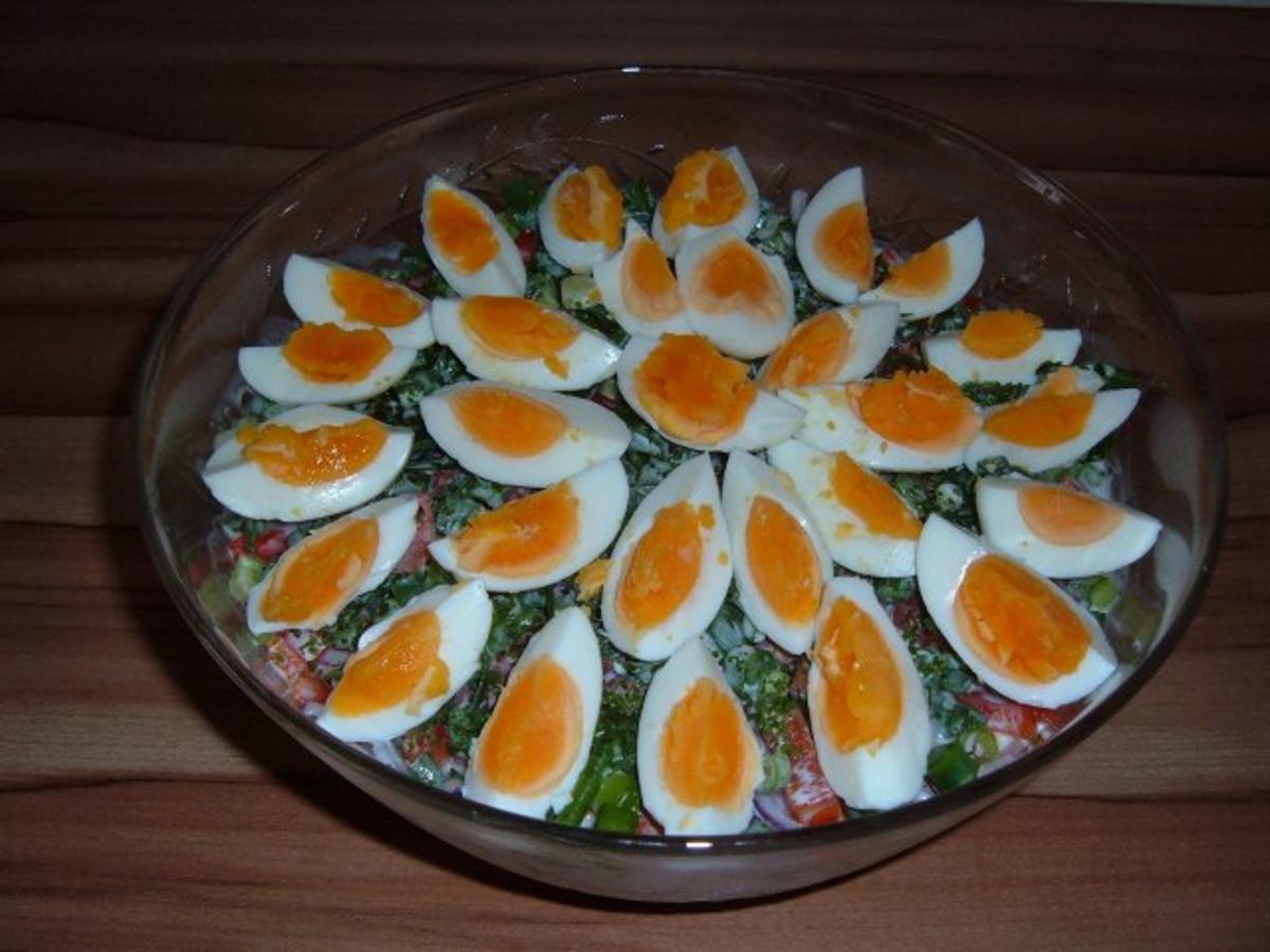 Salate :Schichtsalat mit Joghurt Dressing - Rezept - Bild Nr. 2
