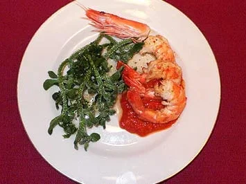 Rezept: Gebratene Scampi auf Sauce Rouille Gebratene Scampi auf Sauce Rouille - Rezept