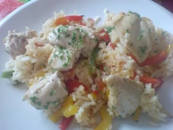 Rezept: Hähnchen-Reis-Pfanne Hähnchen-Reis-Pfanne - Rezept