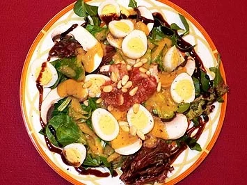 Wintersalate mit Wachteleiern - Rezept