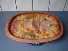 Kassler mit Apfel-Möhren-Kraut aus dem Römertopf - Rezept