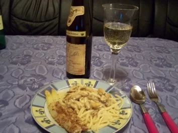 Miesmuscheln in Weißweinsauce an Spätzle - Rezept