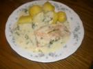 Lachsfilet auf Gorgonzola-Blattspinat - Rezept