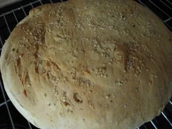 Pita Brot mit Knofi und Sesam - Rezept