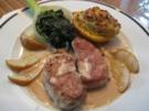 Gefülltes Schweinelendchen an Gorgonzolasauce - Rezept