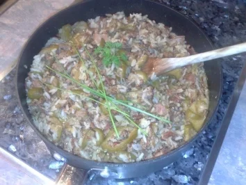 Rustikale Hack-Zucchini-Reis-Pfanne - Rezept