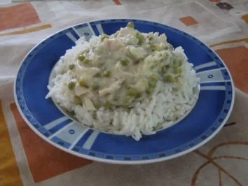 Hühnerfrikassee mit Reis - Rezept