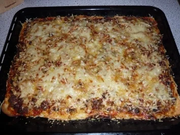 Scharfe Champignon - Hack Pizza - Rezept