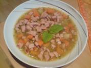 Kartoffel-Möhrensuppe mit Fleischwurst - Rezept