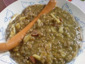 Linsentopf mit Kaßler - Rezept