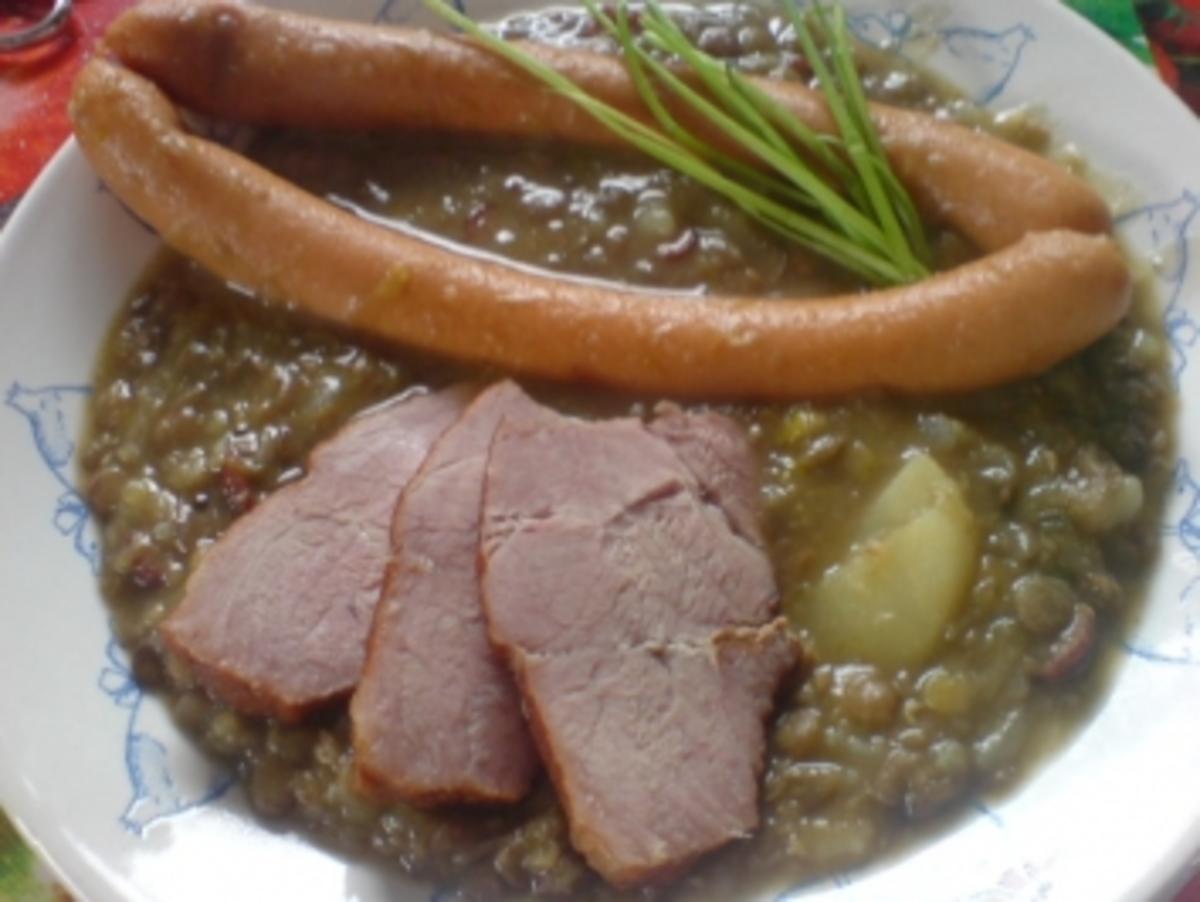 Linsentopf mit Kaßler - Rezept