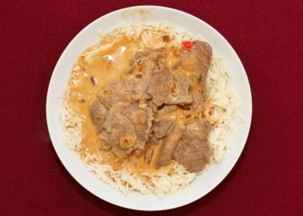 Rinderfilet in Erdnusssoße mit Reis (Gisela Muth) - Rezept