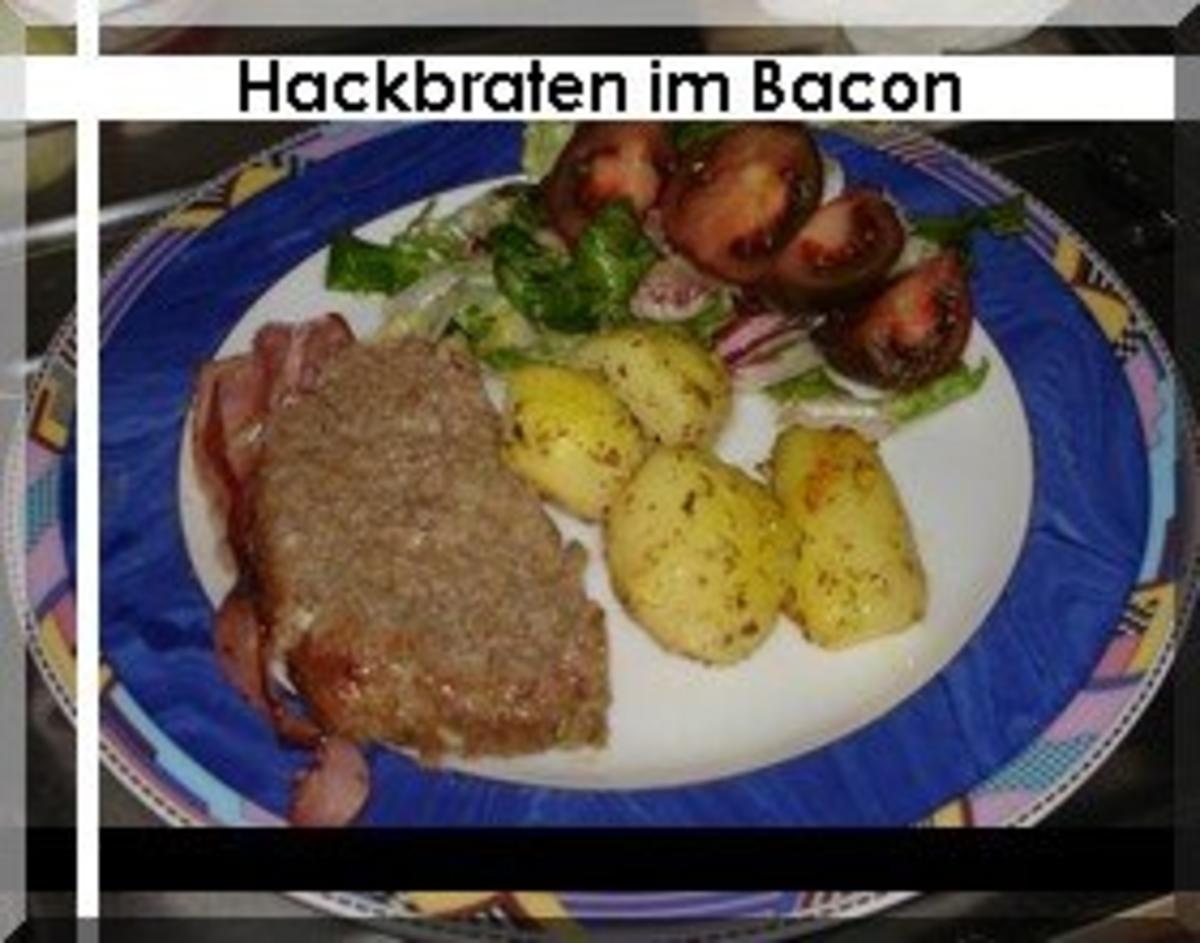 Hackbraten im Bacon - Mantel mit Ofenkartoffeln - Rezept - Bild Nr. 2