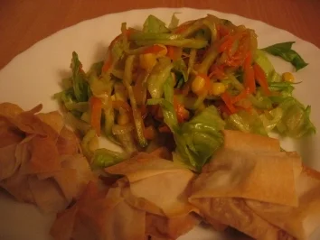 Asia Salat mit Filotaschen - Rezept