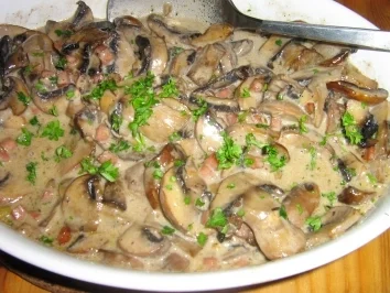 Rezept: Champignon - Rahm - Sauce Champignon - Rahm - Sauce - Rezept