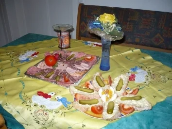 Kalte Platte für 2. ..mit DEKO was schaut uns zu ??????????? - Rezept